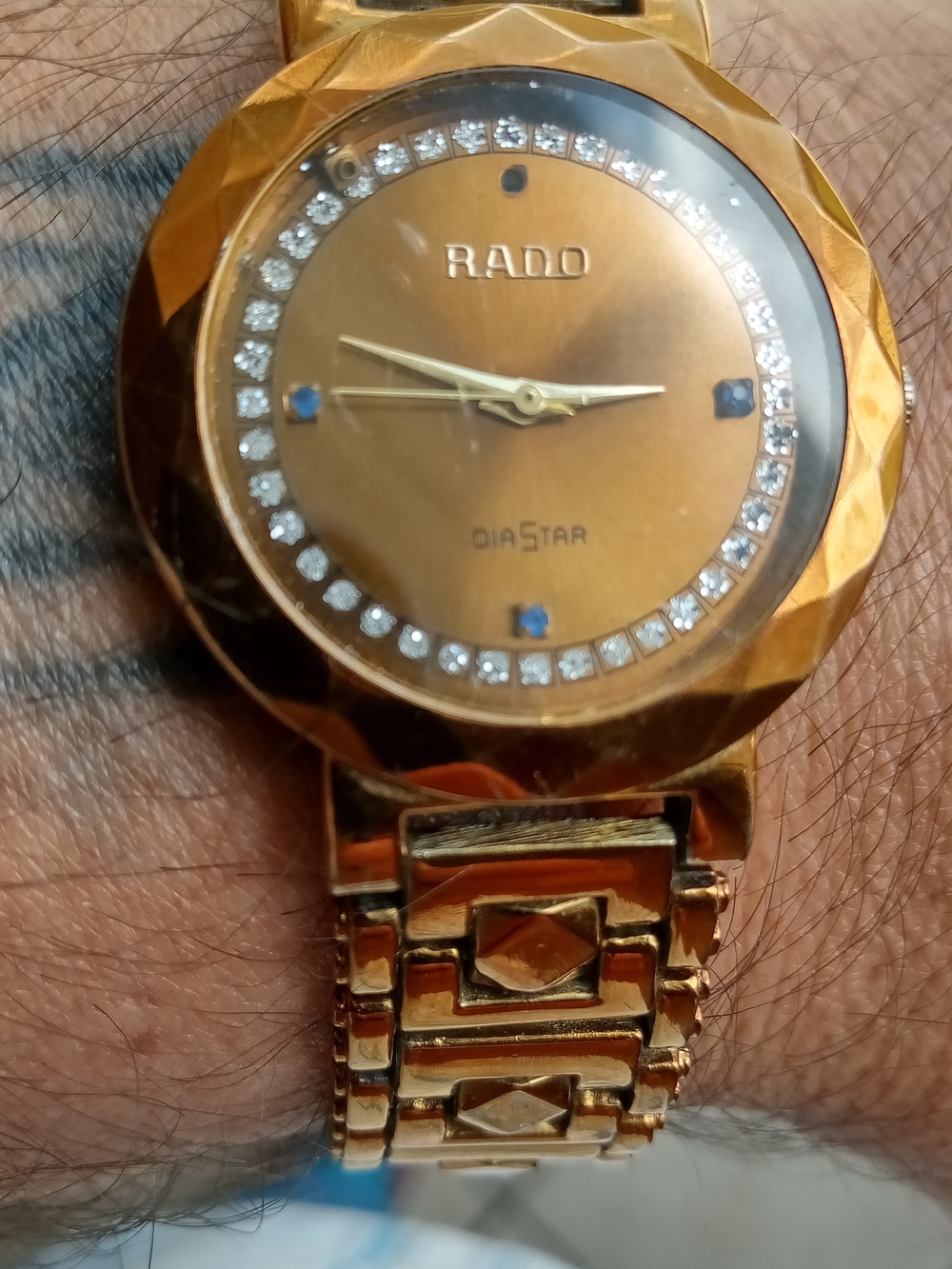 Rado Gold-Tone DiaStar Watch with Crystal Accents